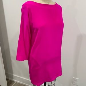 Tucker bright pink shift dress w/ sleeve + pockets